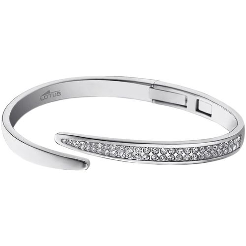 Bracelets Jonc ouvert acier oxydes de zirconium - Lotus - Modalova