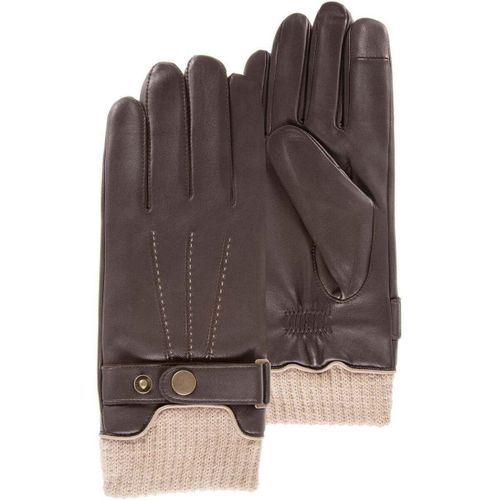 Gants Gants tactiles, en cuir d'agneau pleine fleur, doublés polaire - Isotoner - Modalova