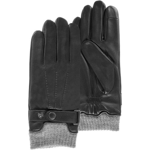 Gants Gants tactiles cuir poignet tricot Noir - Isotoner - Modalova