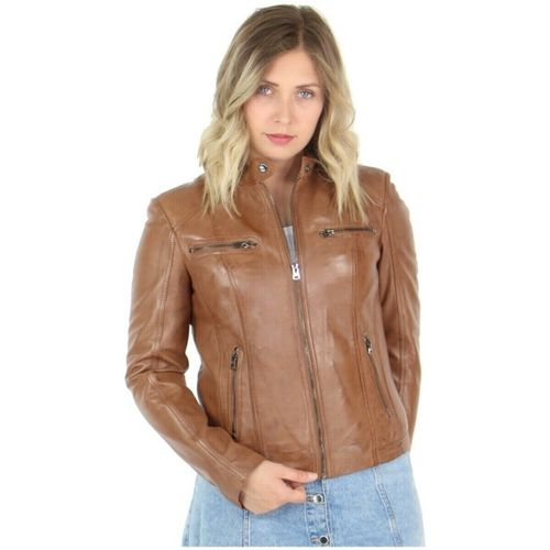 Blouson Blouson en cuir agneau ref_45400 Gold - Pallas Cuir - Modalova