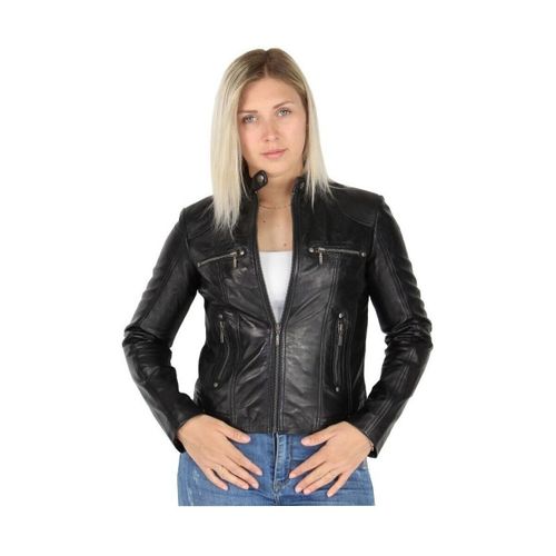 Blouson Veste en cuir agneau ref_45400 Noir - Pallas Cuir - Modalova