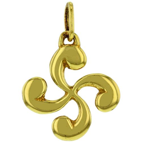 Pendentifs Pendentif croix basque lauburu en plaqué or Grand modèle 24 mm - Bijoux Basques - Modalova