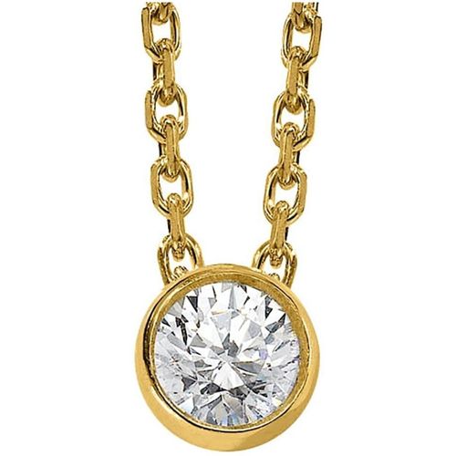 Collier Collier diamant serti clos 0.10ct or jaune - Brillaxis - Modalova
