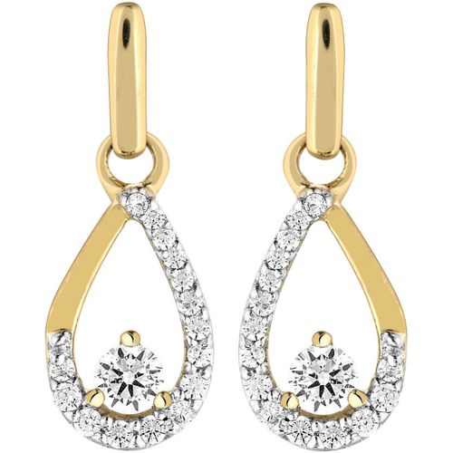 Boucles oreilles Boucles d'oreilles pendantes empierrées or - Brillaxis - Modalova