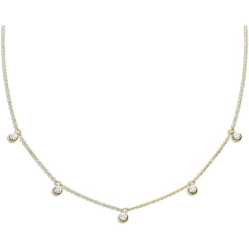 Collier Collier or jaune pampilles diamants clos - Brillaxis - Modalova