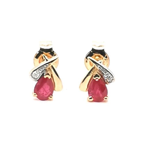 Boucles oreilles Boucles d'oreilles or rubis diamants - Brillaxis - Modalova
