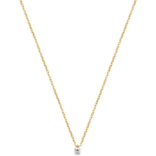 Collier Collier plaqué or solitaire oxyde 3 mm - Brillaxis - Modalova