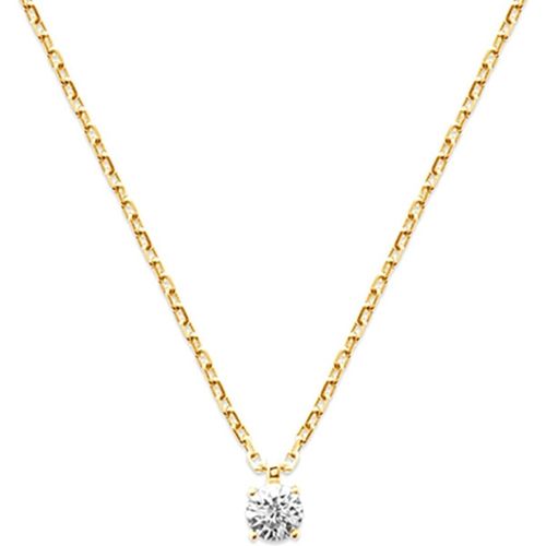 Collier Collier plaqué or solitaire oxyde 4 mm - Brillaxis - Modalova