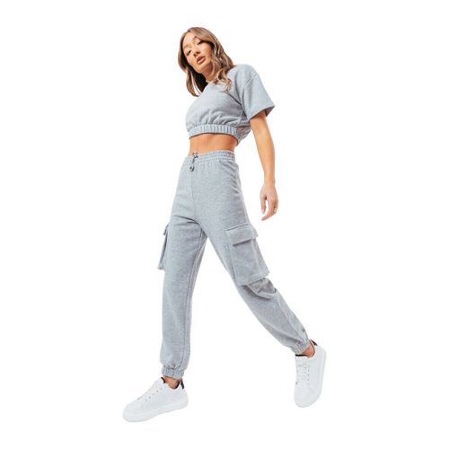 Jogging Sweat Crop T-Shirt-Cargo Joggers - Justhype Ltd - Modalova