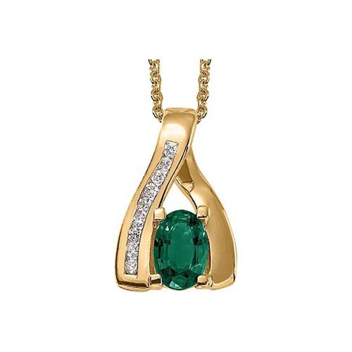 Pendentifs Pendentif or jaune 18 carats émeraude diamants - Brillaxis - Modalova