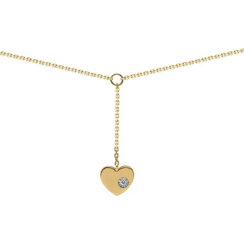 Collier Pendentif or jaune coeur diamant - Brillaxis - Modalova