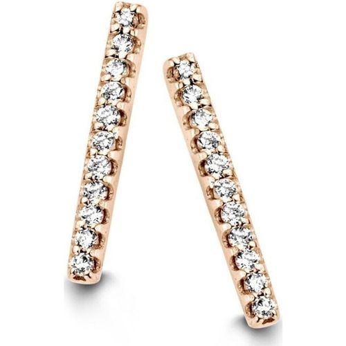 Boucles oreilles Boucles d'oreilles barrette or rose diamants - Brillaxis - Modalova
