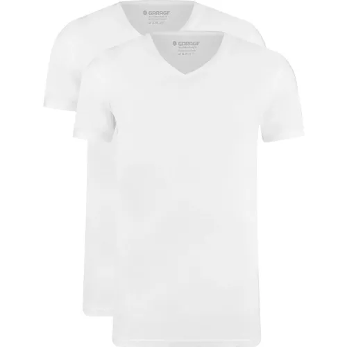 T-shirt T-Shirts Basiques Col-V Lot de 2 Bio Blanc - Garage - Modalova