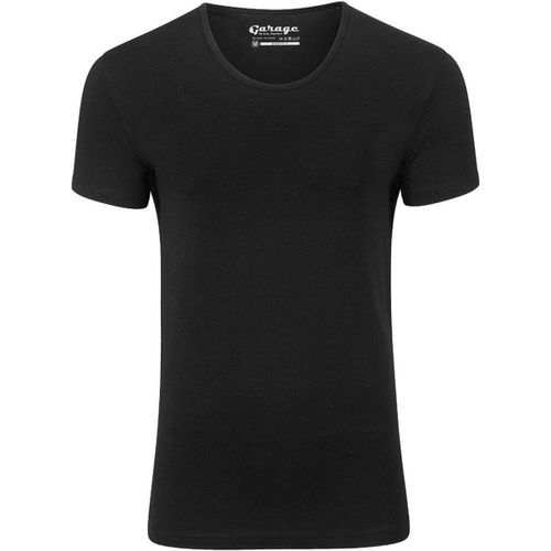 T-shirt Stretch Basique Noir Col rond profond - Garage - Modalova