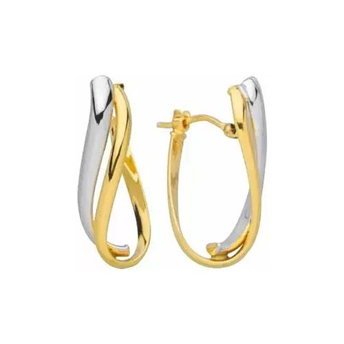 Boucles oreilles Créoles effet vague bicolore - Brillaxis - Modalova