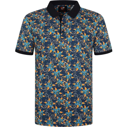 T-shirt Polo Floral Bleu Foncé - Suitable - Modalova