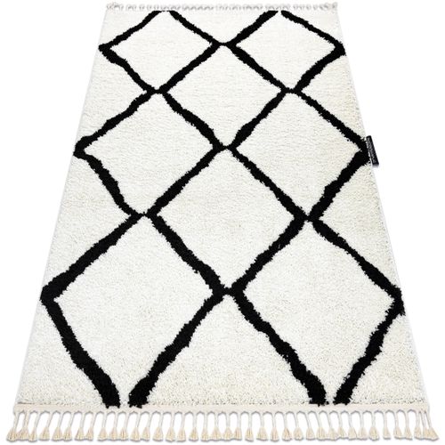 Tapis Tapis BERBER CROSS blanc Franges berbère marocain 120x170 cm - Rugsx - Modalova