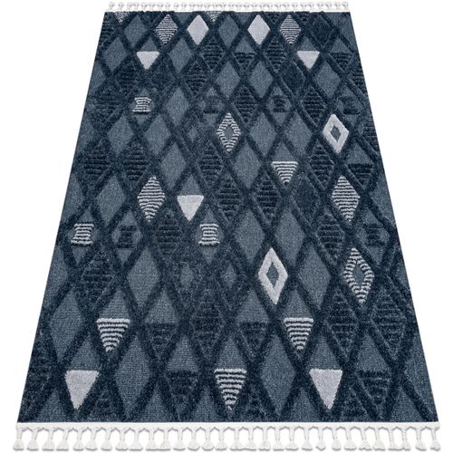 Tapis Tapis SEVILLA Y499B treillis, diamants bleu Frange 140x190 cm - Rugsx - Modalova