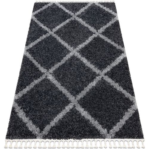 Tapis Tapis UNION 3482 Treillis gris Franges berbère 200x290 cm - Rugsx - Modalova