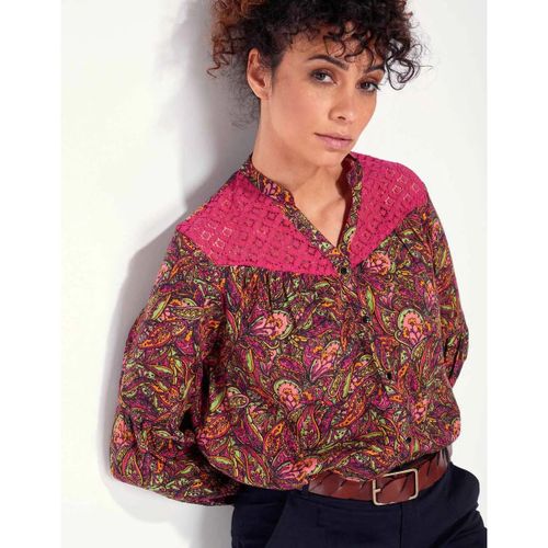Chemise Chemisier imprimé coton bio dentelle SHIMLA - La Fiancee Du Mekong - Modalova