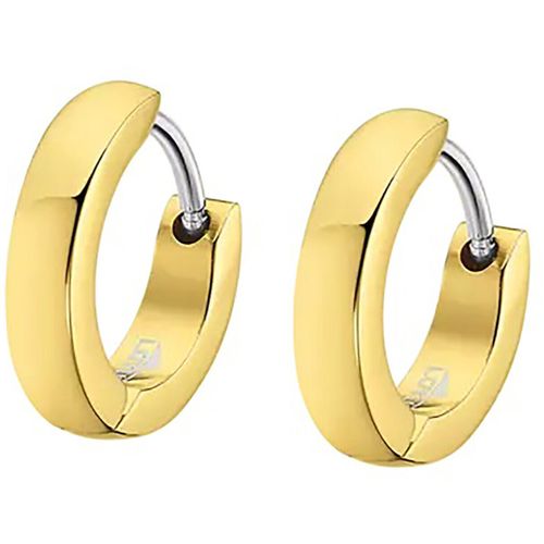 Boucles oreilles Boucles d'oreilles anneaux large acier doré - Lotus - Modalova