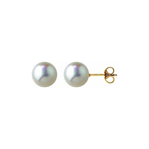Boucles oreilles Boucles d'oreilles perles de culture or 9 carats 7,5/8mm - Brillaxis - Modalova