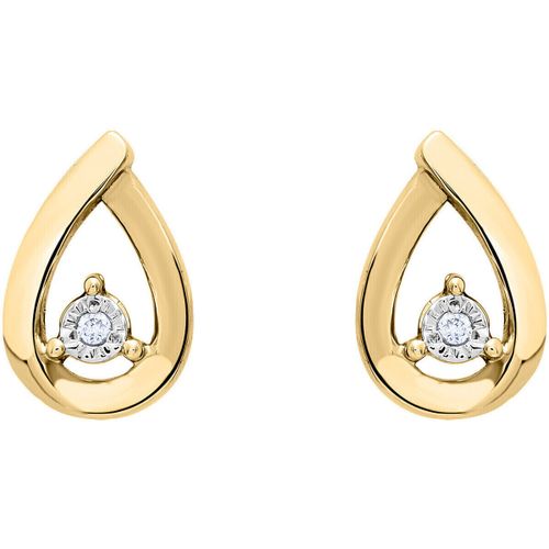 Boucles oreilles Boucles d'oreilles diamant or jaune 9 carats - Brillaxis - Modalova