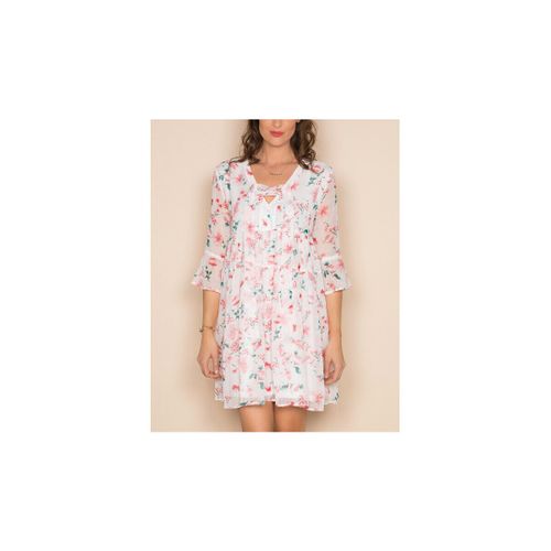 Robe - Robe fleurie - blanche - Deeluxe - Modalova