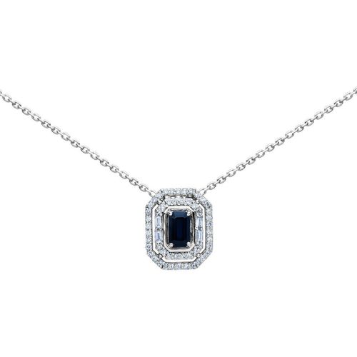 Collier Collier or blanc 18 carats saphir diamants - Brillaxis - Modalova