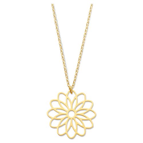 Collier Collier or jaune fleur mandala ajourée - Brillaxis - Modalova