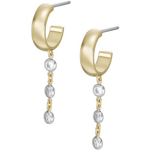Boucles oreilles Créoles Sadie Shine Bright en laiton doré - Fossil - Modalova