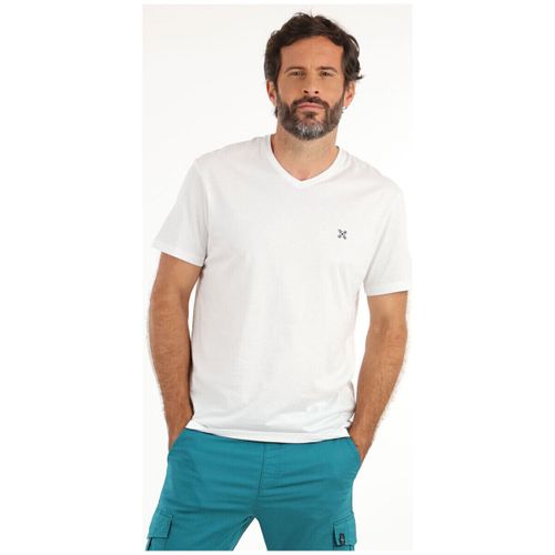 T-shirt Tee shirt uni col V 4flo brodé poitrine TIVE - Oxbow - Modalova