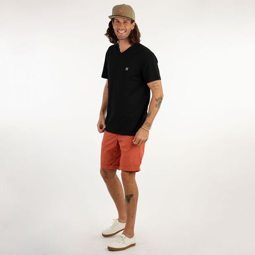 T-shirt Tee shirt uni col V 4flo brodé poitrine TIVE - Oxbow - Modalova