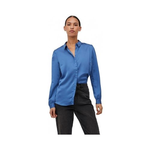 Blouses Camisa Ellette Satin L/S - Federal Blue - Vila - Modalova