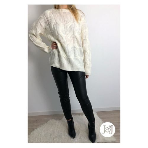 Pull Maxi Pull en maille Blanc Porto - Jeunes Et Jolies - Modalova