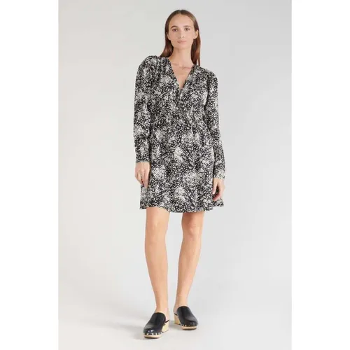 Robe Robe edwina à motif fleuri noir et blanc - Le Temps des Cerises - Modalova