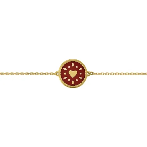 Bracelets Bracelet rond émail rose coeur - Brillaxis - Modalova
