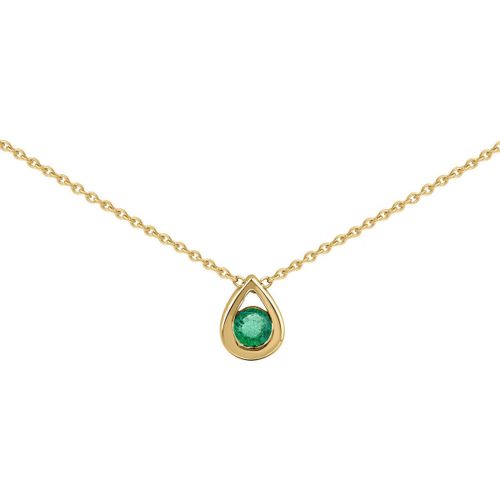 Collier Collier forme goutte et émeraude or jaune 18k - Brillaxis - Modalova