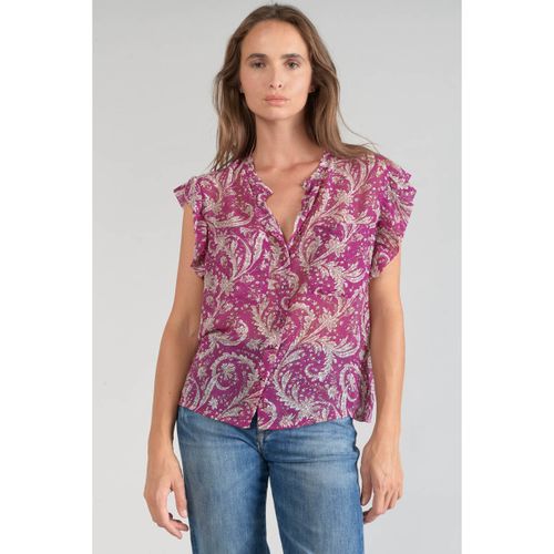 Debardeur Blouse suri violine à motif cachemire - Le Temps des Cerises - Modalova