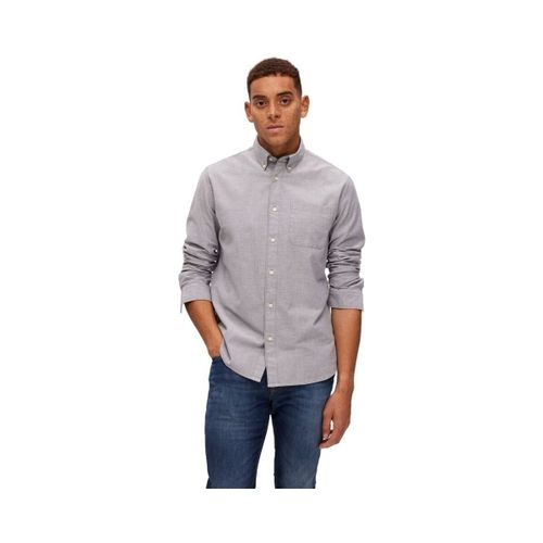Chemise Noos Regrick Oxford Shirt - Pirate Black - Selected - Modalova