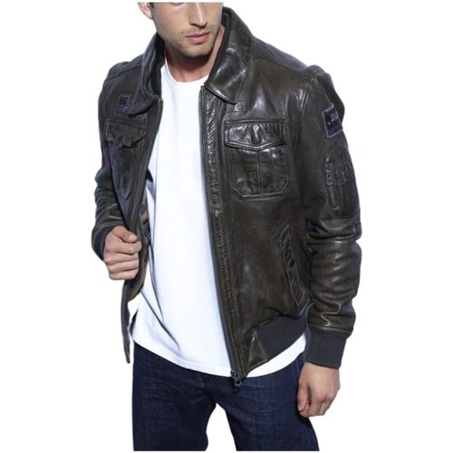 Blouson Blouson en cuir Wilbur Ref 54127 Kaki - Daytona - Modalova