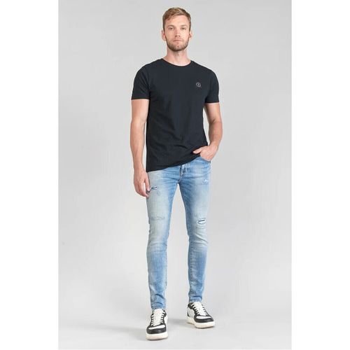 Jeans Jeans power skinny 7/8ème destroy bleu - Le Temps des Cerises - Modalova