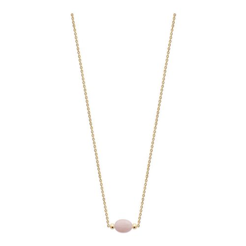 Collier Collier plaqué or quartz rose 45cm - Brillaxis - Modalova