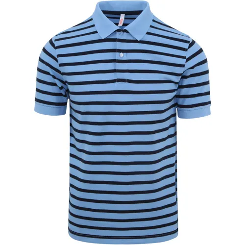 T-shirt Polo Rayures Bleu Clair - Sun68 - Modalova