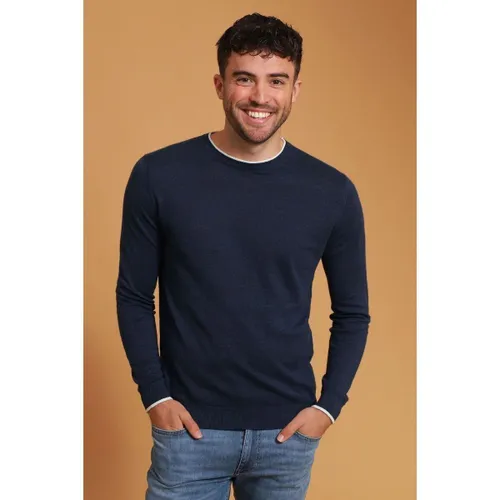 Sweat-shirt Pull Johan Col Rond Marine - Suitable - Modalova