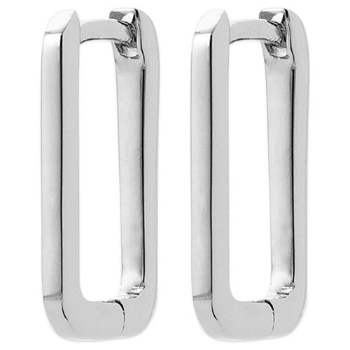 Boucles oreilles Créoles rectangulaires argent - Brillaxis - Modalova
