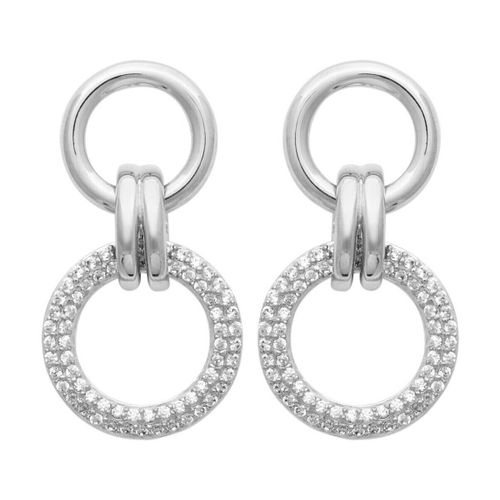 Boucles oreilles Boucles d'oreilles anneaux argent empierré - Brillaxis - Modalova