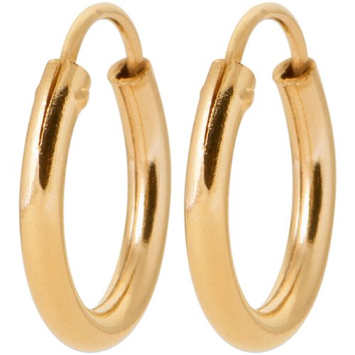 Boucles oreilles Créoles plaqué or 14 mm fil rond 2 mm - Brillaxis - Modalova
