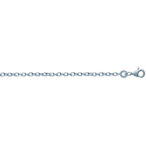 Collier Chaine maille forçat argent rhodié 55 cm - Brillaxis - Modalova