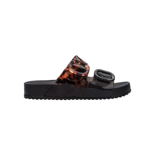 Sandales plates Cozy Slide - Black/Clear Tortoise - Melissa - Modalova